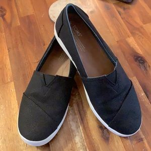 Toms Avalon Style Black Coated Canvas Shoes